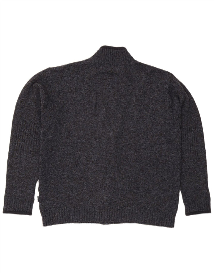 Marks & Spencer Pull Cardigan Blue Harbour pour Homme Large Bleu Marine Moucheté