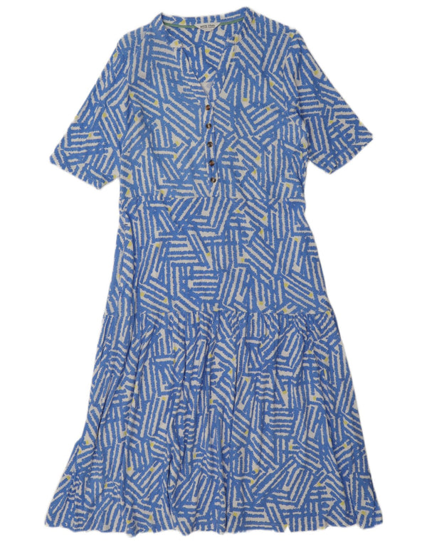 Robe à volants White Stuff pour femme UK 42 Modal géométrique bleu moyen