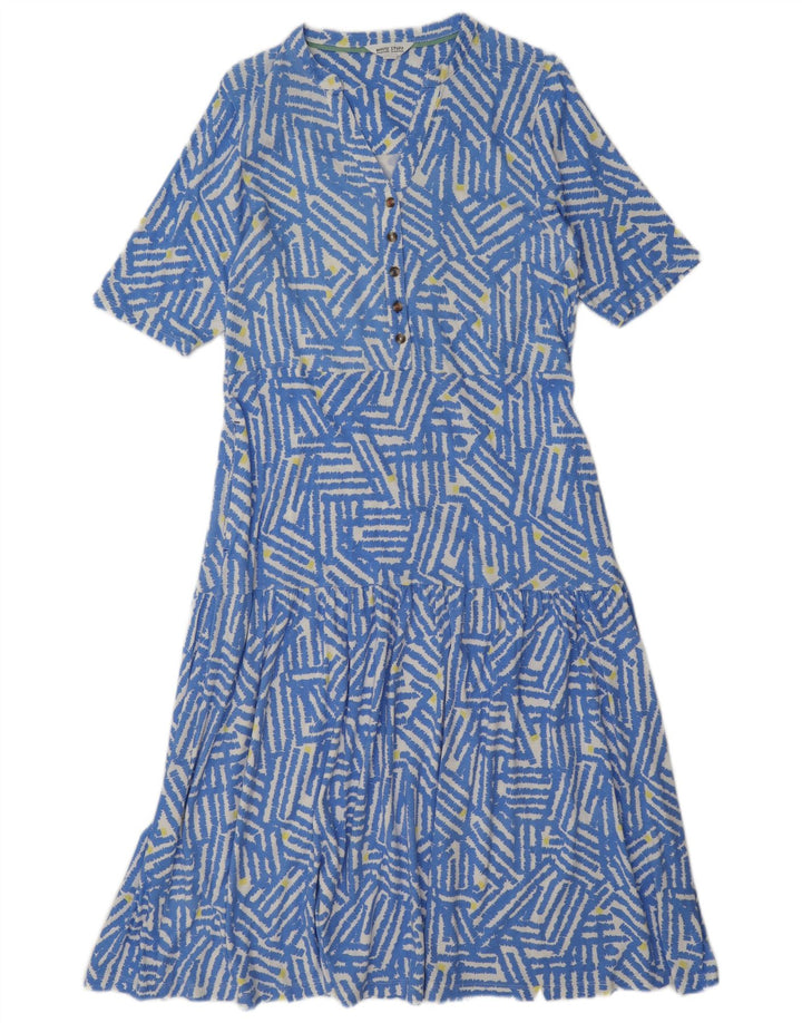 Robe à volants White Stuff pour femme UK 42 Modal géométrique bleu moyen