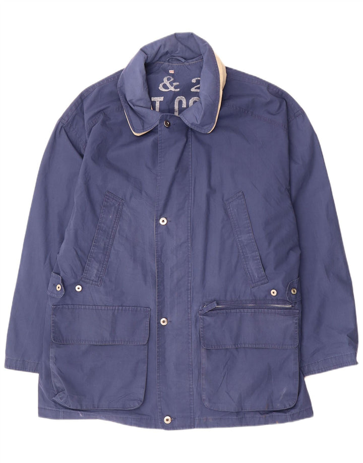 veste utilitaire homme vintage UK 42 XL Polyester bleu marine