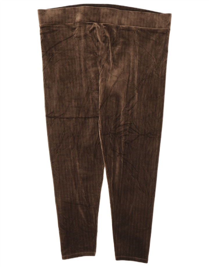 Marks & Spencer Leggings en velours pour femme UK 20 2XL Marron Polyester