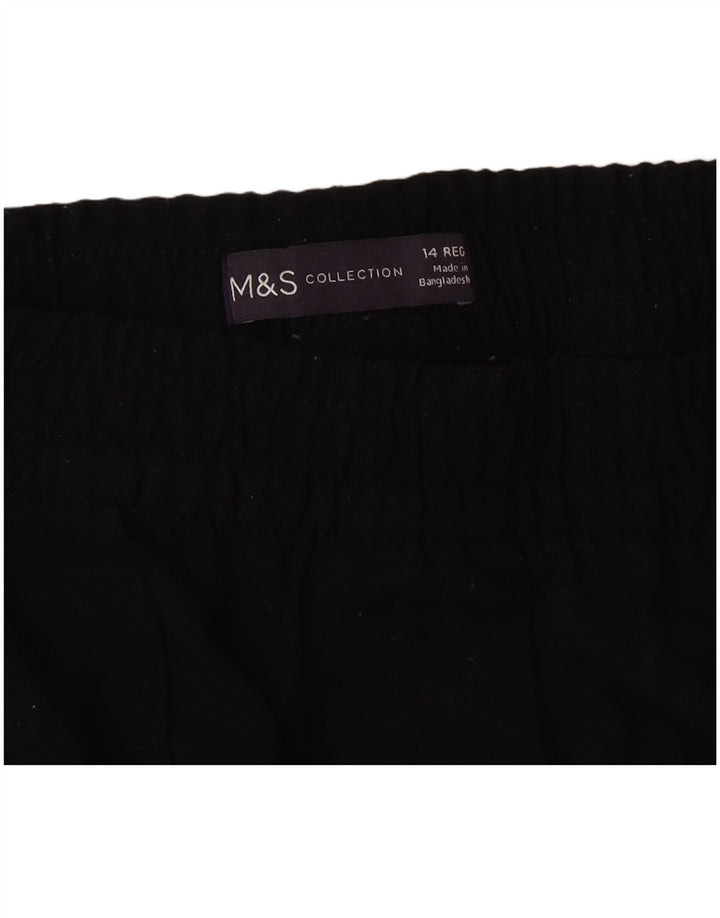 Marks & Spencer Pantalon de survêtement pour femme UK 44 Medium Noir Polyester