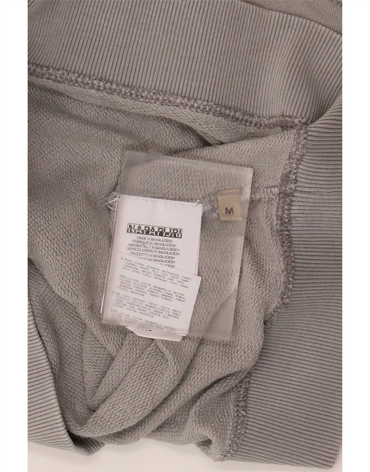 Napapijri Pull à capuche graphique homme gris moyen coton