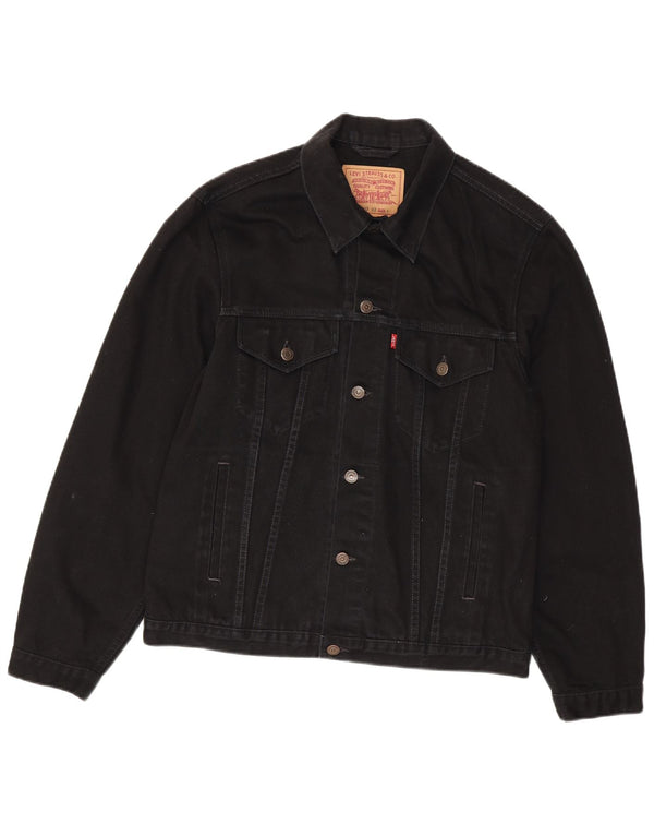 Levi's Veste en jean pour homme UK 40 Large Noir Coton