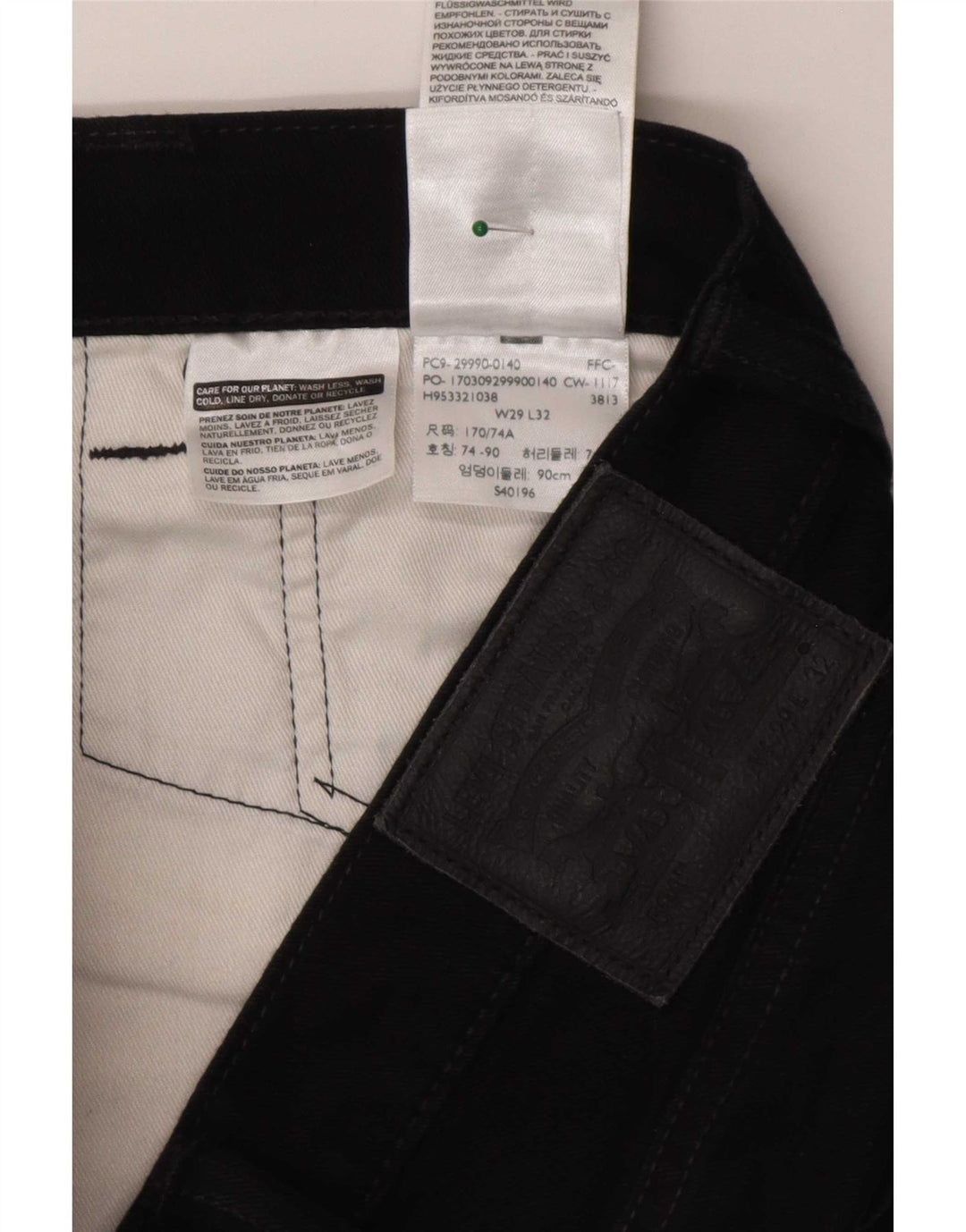 Levi's Jean Droit 504 Femme W29 L32 Noir Coton