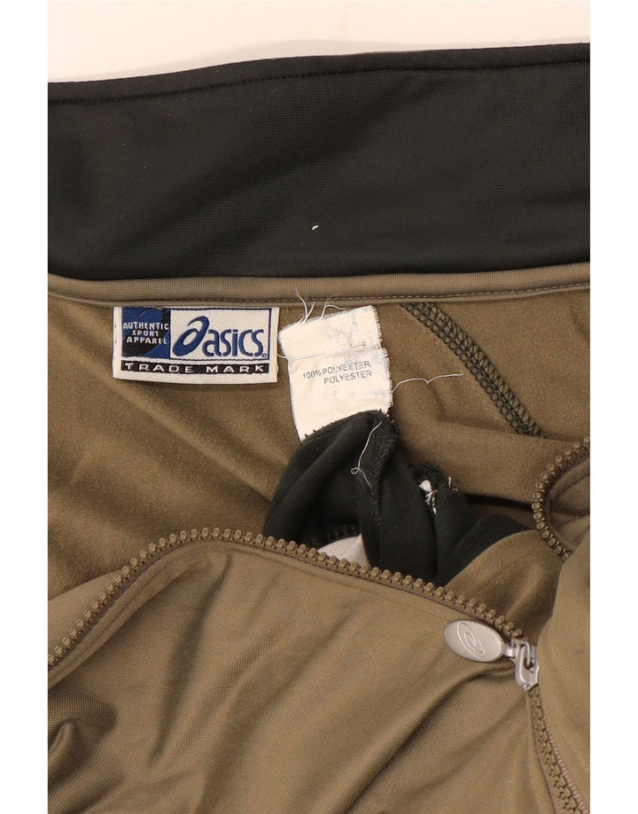 Asics Veste de survêtement pour homme en polyester color block kaki moyen