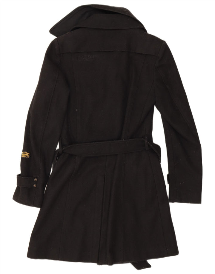 G-Star Manteau croisé pour femme UK 10 Petite laine noire