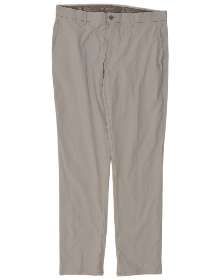 Penguin Pantalon Chino Slim Homme W36 L34 Gris Nylon
