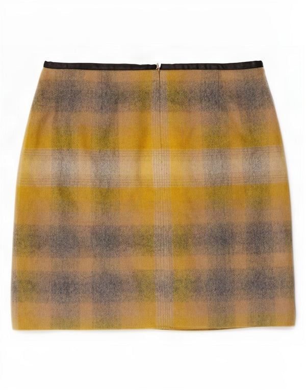 Tommy Hilfiger Mini jupe femme US 4 Small W28 laine à carreaux jaune