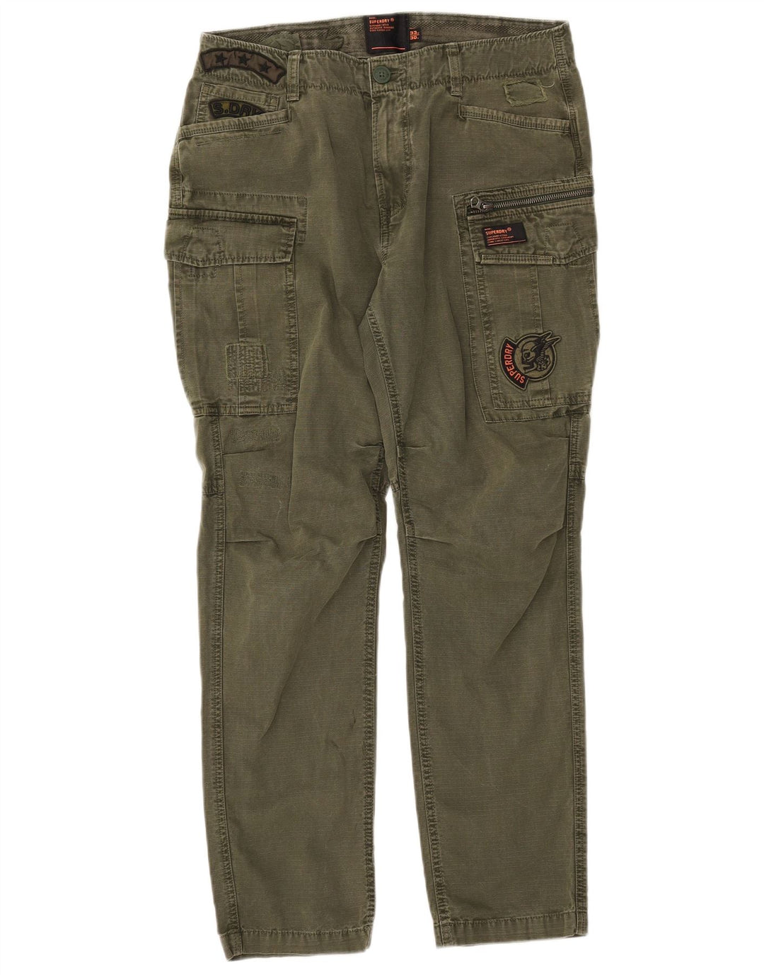 SUPERDRY Pantalon Cargo Slim Homme W33 L30 Kaki Coton