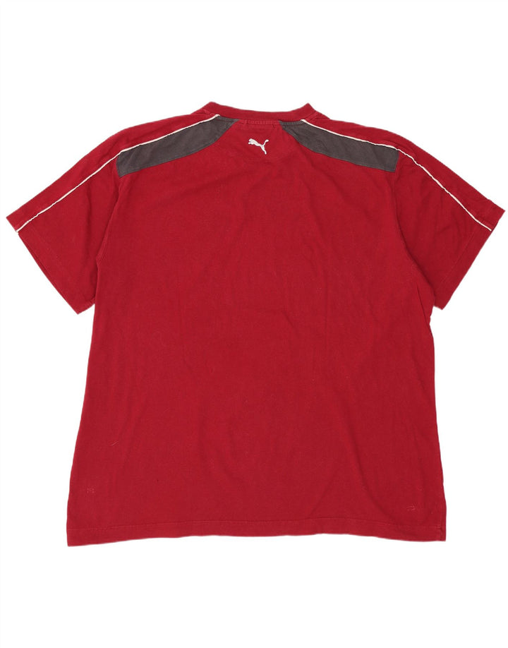 PUMA T-shirt graphique pour homme 2XL Rouge Colourblock