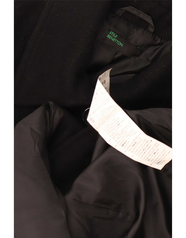 Benetton Pardessus Femme UK 6 XS Laine Noir