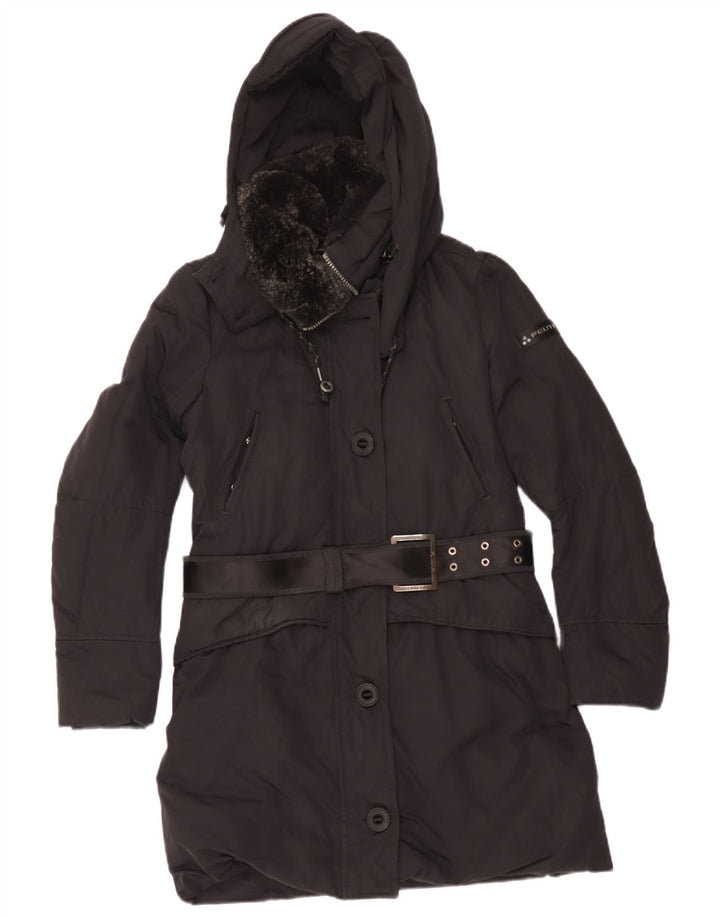 PEUTEREY Manteau matelassé à capuche pour femme EU 40 Medium Noir
