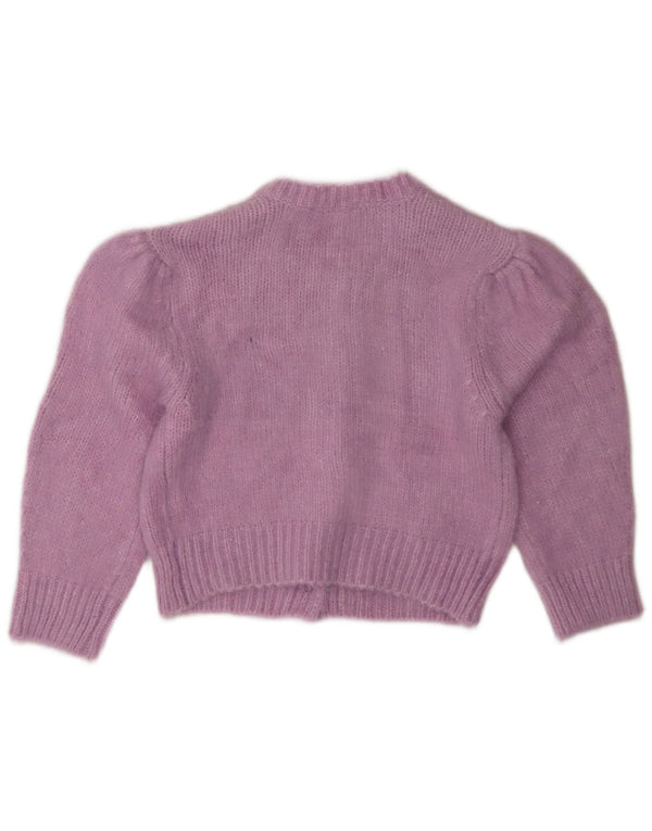 ZARA Femme Cardigan court à manches 3/4 UK 10 Petit Violet Polyamide
