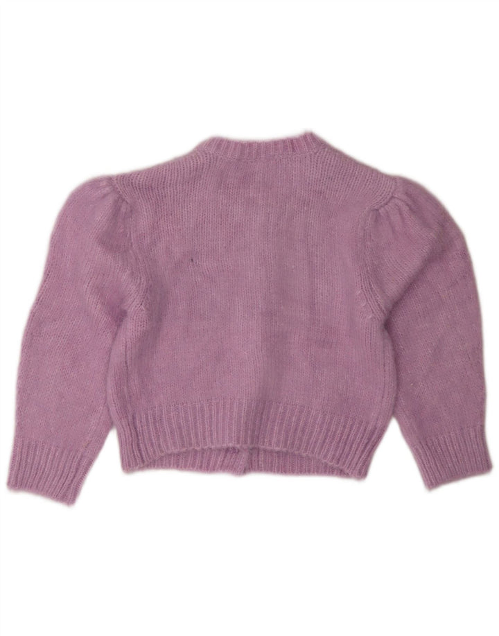 ZARA Femme Cardigan court à manches 3/4 UK 10 Petit Violet Polyamide