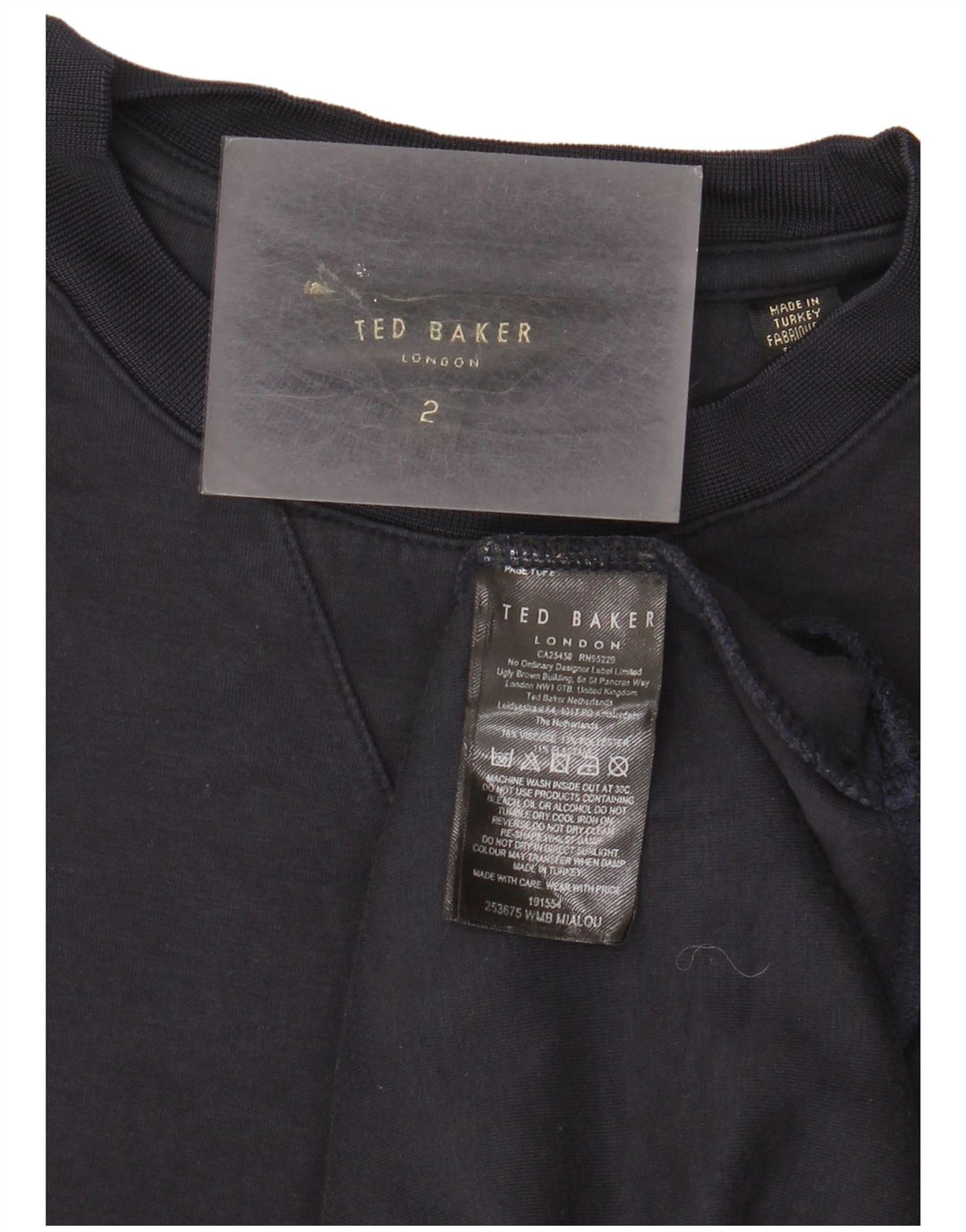 Ted Baker Sweat-shirt pour homme Taille 2 Petit Bleu marine Viscose