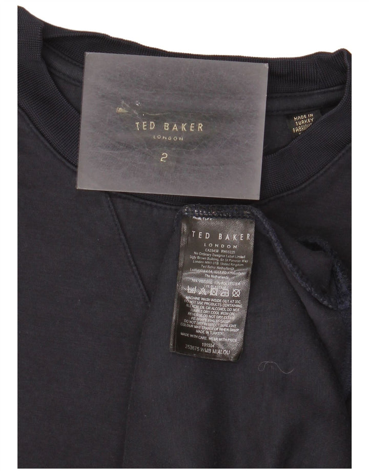 Ted Baker Sweat-shirt pour homme Taille 2 Petit Bleu marine Viscose