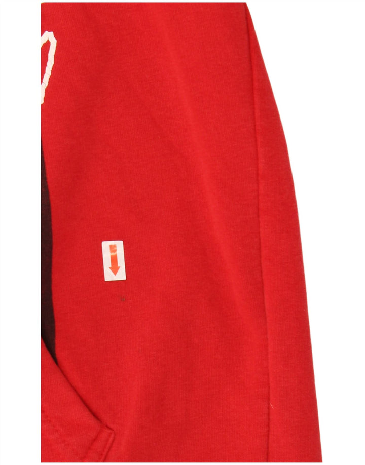 MUCHMORE Pull à capuche graphique pour homme en coton rouge Taille S