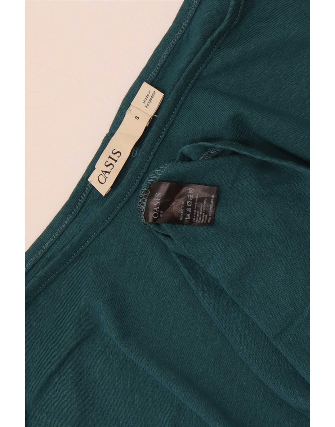 Oasis Haut Femme Manches 3/4 UK 10 Petit Vert Coton