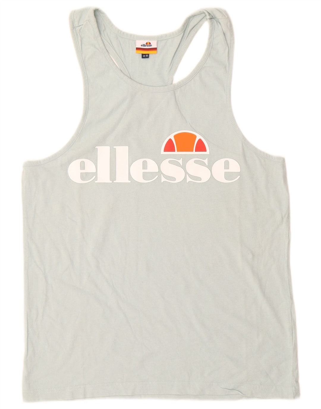Ellesse Débardeur graphique pour femme UK 10 Small Bleu Coton
