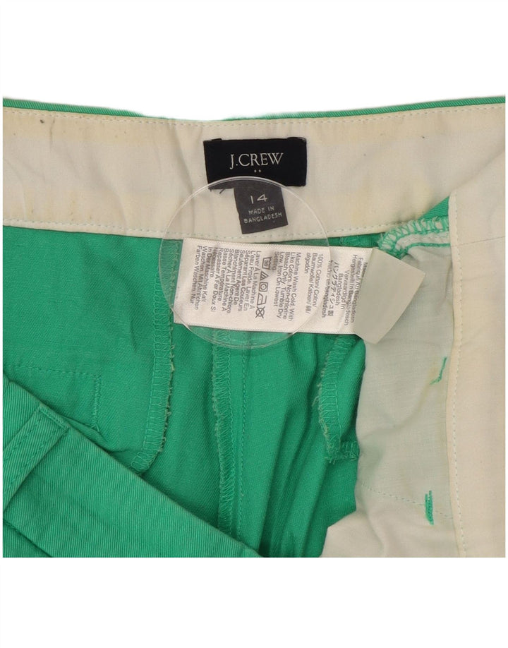 J. CREW Short Chino Femme US 14 XL W36 Coton Vert