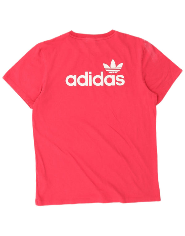 Adidas Womens Graphic T-Shirt Top UK 8 Petit Rose Coton