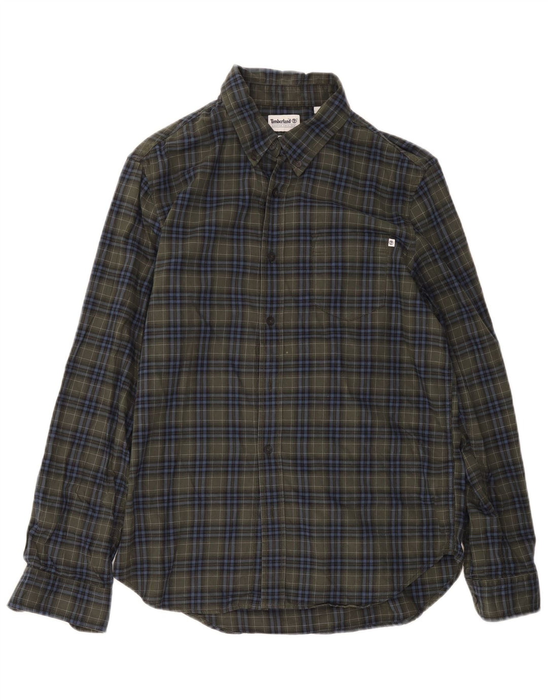 Timberland Chemise Regular Fit en Flanelle Homme Vert Moyen à Carreaux en Coton