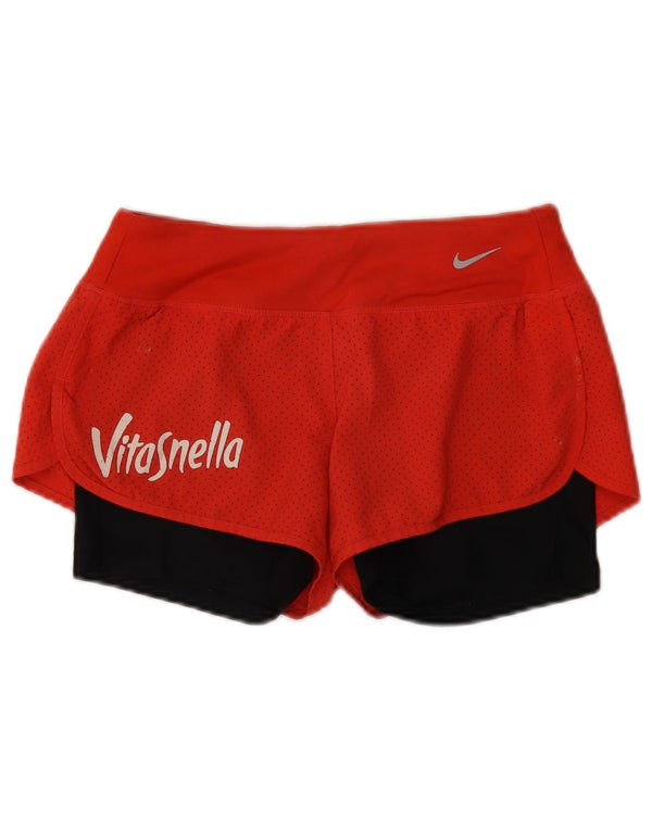 Nike Short de sport Dri Fit Graphic pour femme UK 8 Small Rouge Colourblock