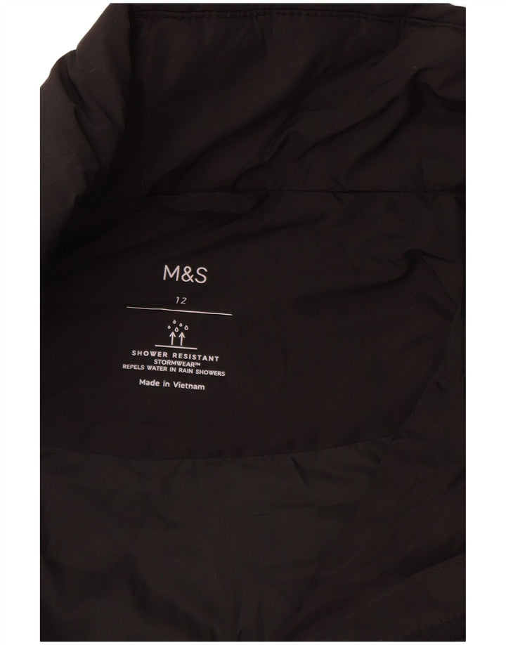 Marks & Spencer Manteau matelassé pour femme UK 12 Medium Noir Polyester
