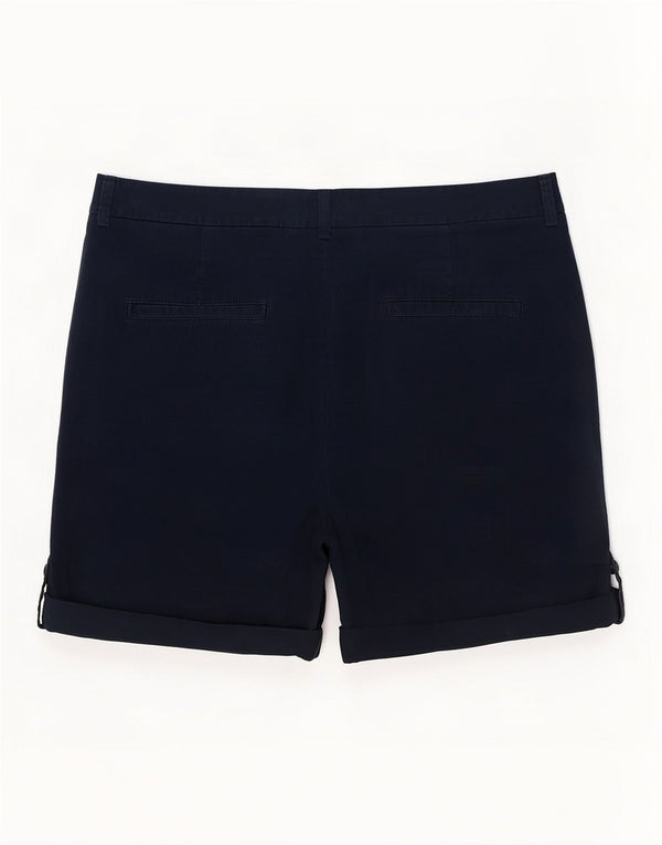 Marks & Spencer Short Chino pour Femme UK 14 Large W34 Bleu Marine Coton