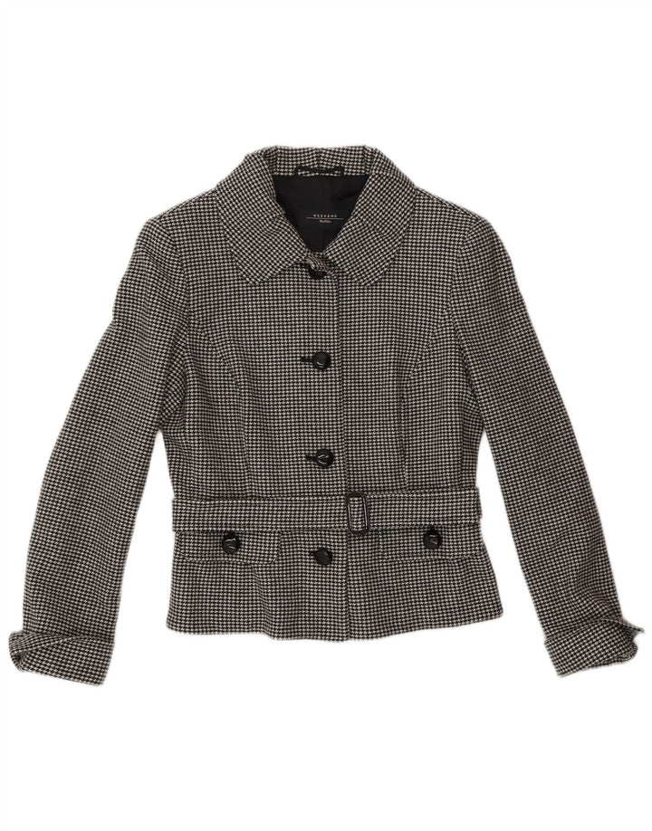 MAX MARA Ensemble jupe 2 pièces 4 boutons pour femme UK 10 Small W28 Gris classique