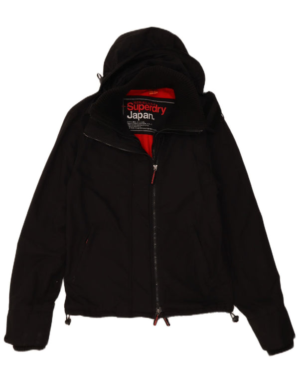 Superdry Veste coupe-vent à capuche pour homme UK 36 Petit nylon noir
