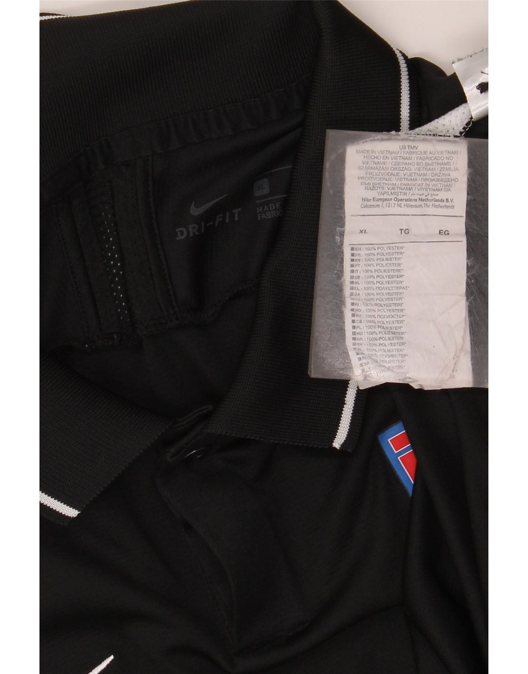 NIKE Polo graphique pour homme XL en polyester color block noir