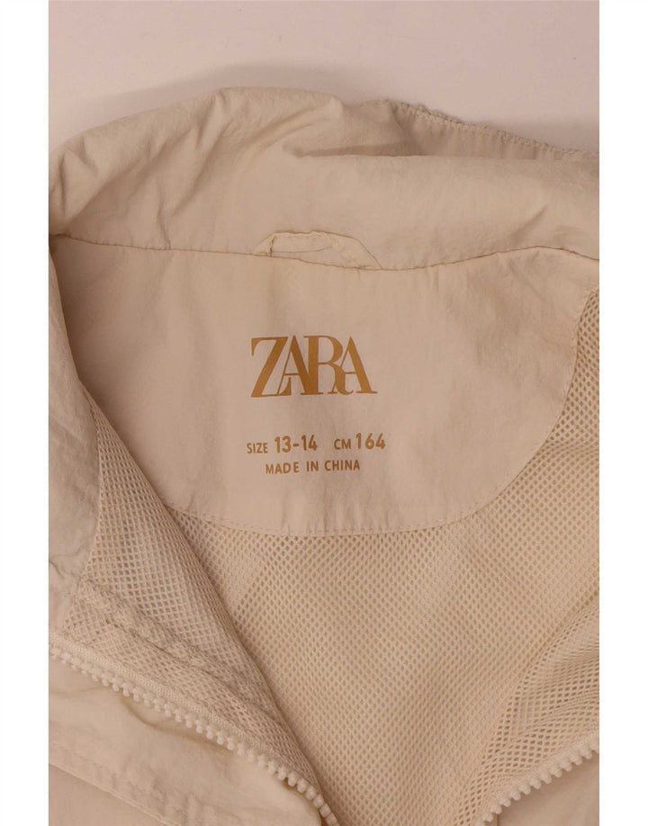 Zara Veste de Pluie Pull Fille 13-14 Ans Nylon Blanc