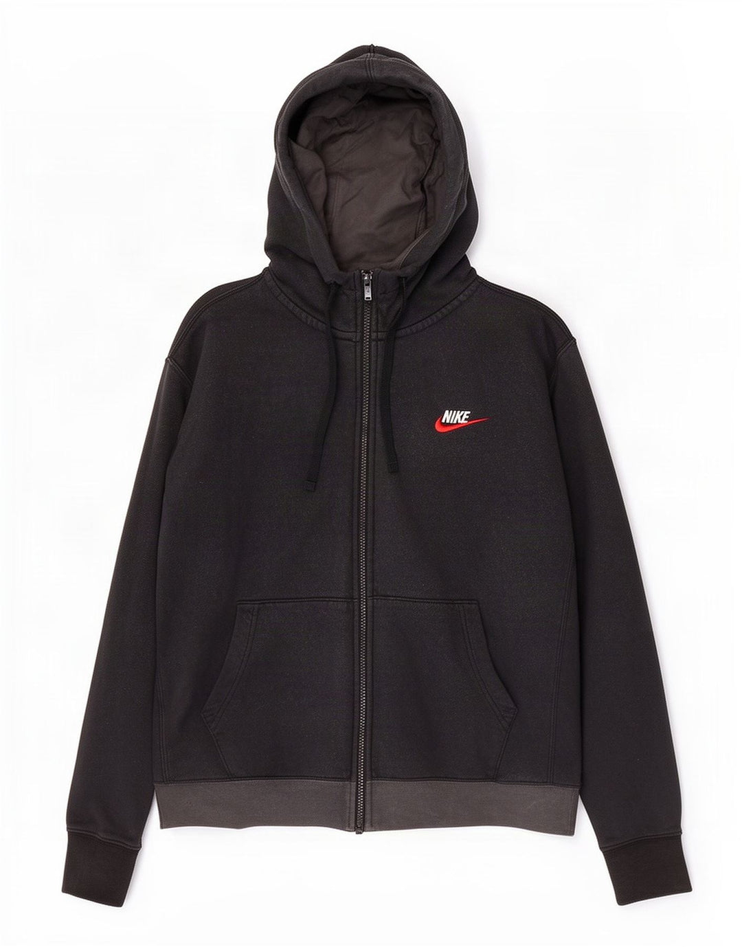 Nike Sweat à capuche zippé en coton color block noir moyen pour homme