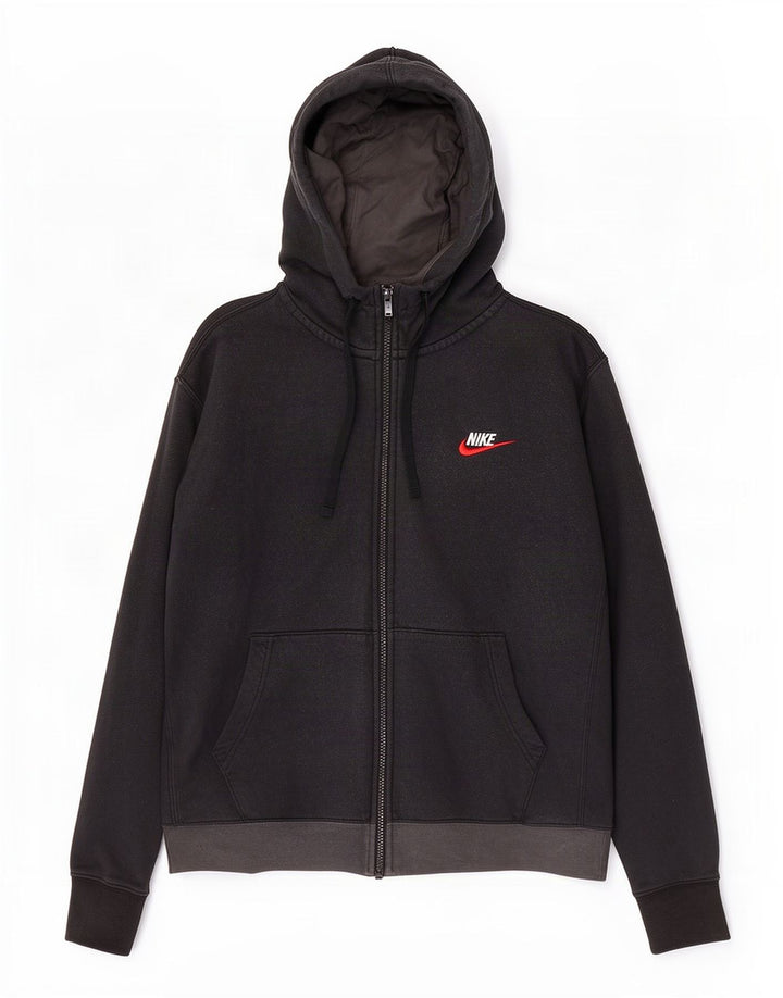 Nike Sweat à capuche zippé en coton color block noir moyen pour homme