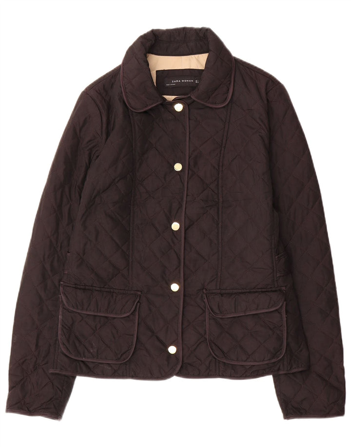 Zara Veste matelassée pour femme UK 14 Large Marron
