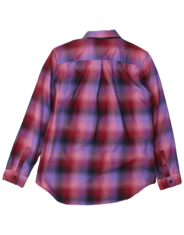 Eddie Bauer Chemise en flanelle coupe classique pour femme UK 14 à carreaux violets moyens