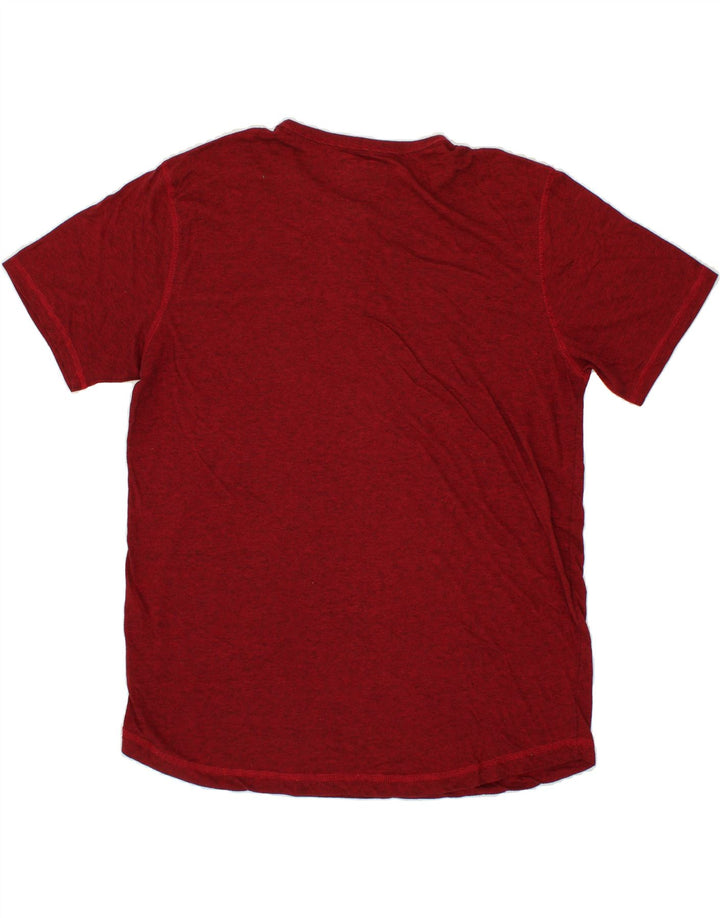 HURLEY Mens T-Shirt Top XL Maroon Pinstripe Polyester Vintage Hurley and Second-Hand Hurley from Messina Hembry 