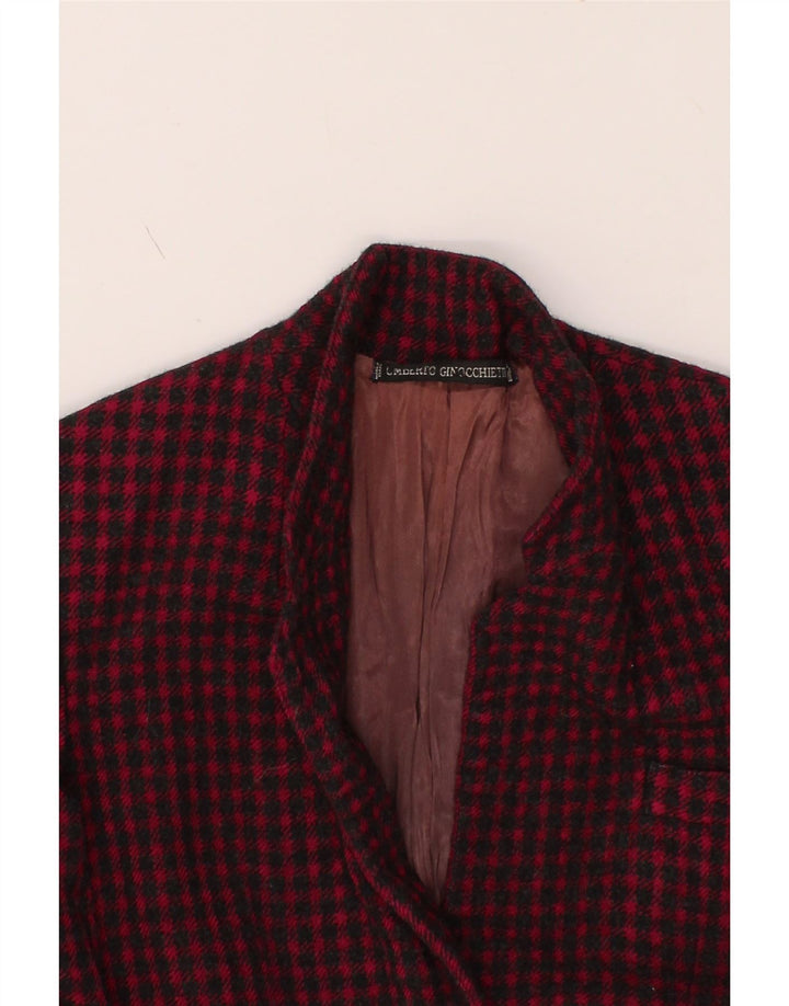 UMBERTO GINOCCHIETTI Womens 1 Button Blazer Jacket IT 40 Small Red Check Vintage Umberto Ginocchietti and Second-Hand Umberto Ginocchietti from Messina Hembry 
