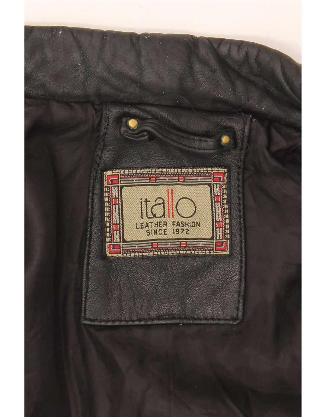 Itallo Veste en cuir pour homme UK 40 Large Noir