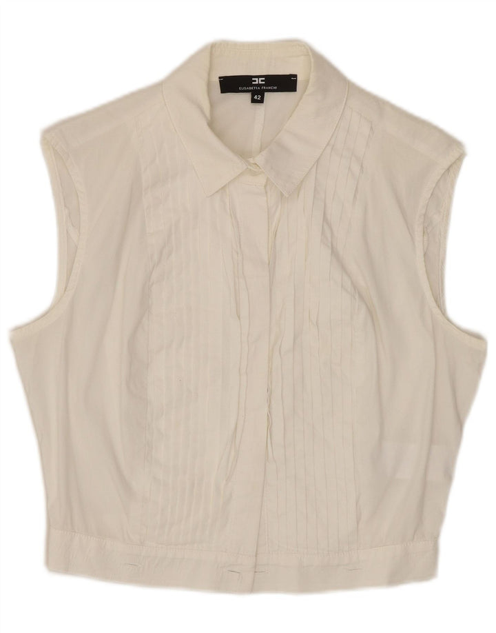 ELISABETTA FRANCHI Chemisier sans manches pour femme IT 42 Blanc moyen