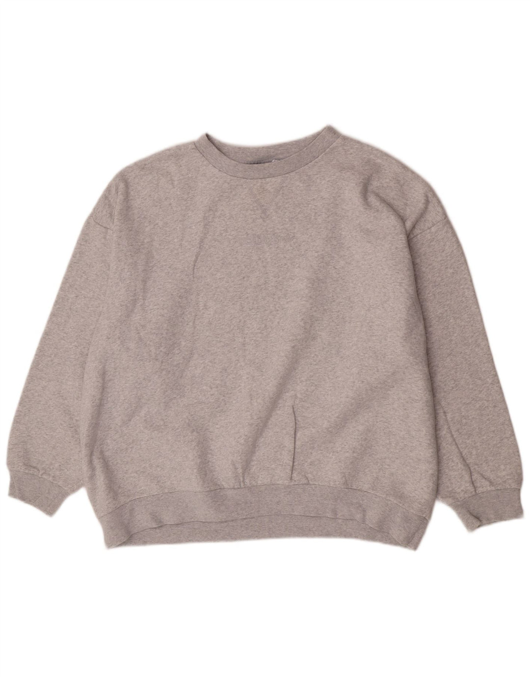 Adidas Sweat-shirt surdimensionné pour femme UK 14 Grand coton gris