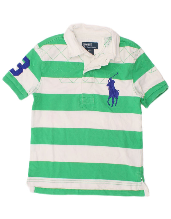 Polo Ralph Lauren Chemise de rugby graphique pour garçon 3-4 ans en coton rayé vert