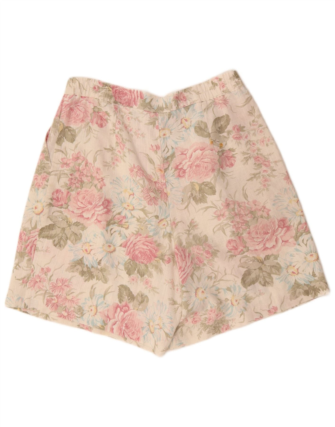 SAG HARBOR Short décontracté taille haute pour femme W32 Grand motif floral blanc