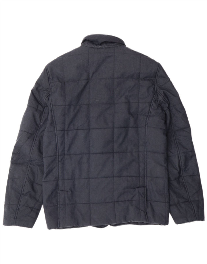 TED BAKER Veste matelassée pour homme Taille 2 Petit Bleu Marine Herringbone Classic