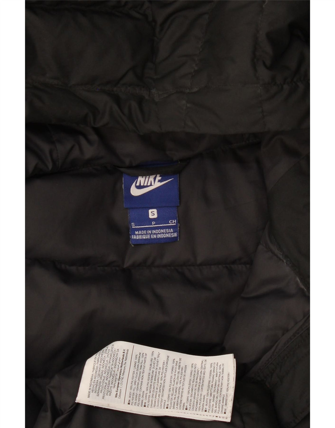 Nike Manteau rembourré à capuche pour femme UK 10 Petit Noir Polyester