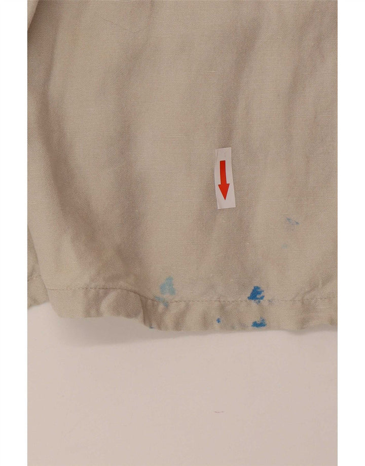 Nautica Chemise à manches courtes pour homme en lin gris grand