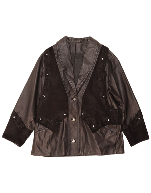 Lavorazione Artigiana Veste en Cuir Femme IT 42 Cuir Noir Moyen