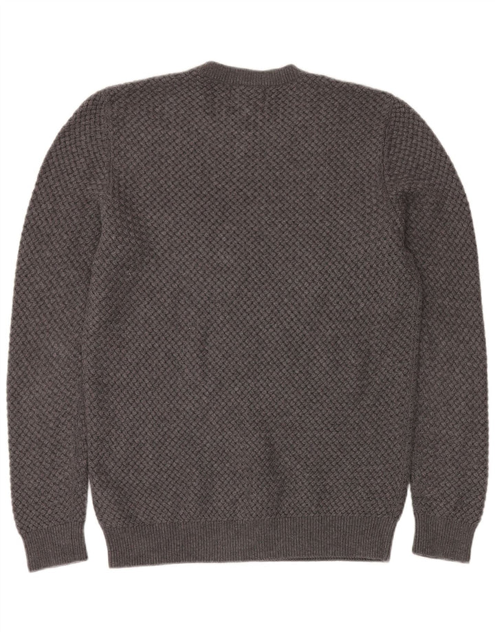 FARHI Pull Col Rond Homme Gris Moyen Coton